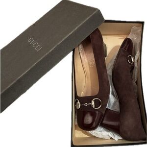 Gucci Dark Burgundy/Brown Leather Pumps